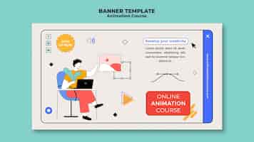 Free PSD animation course banner template