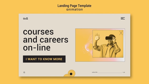 Animation courses landing page template