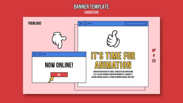 Animation online class banner template
