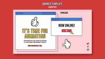 Free PSD animation online class banner template