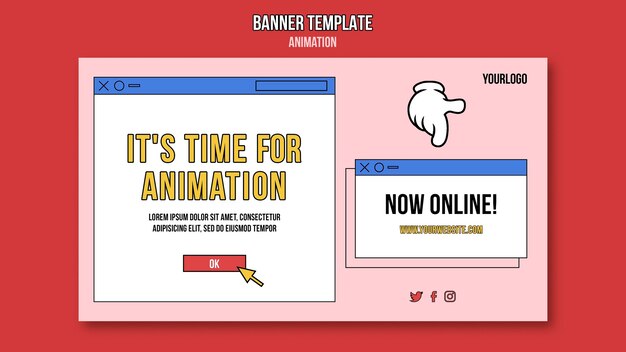 animation online class banner template