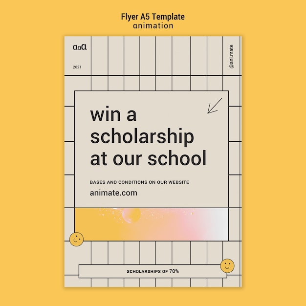 Animation scholarship flyer template