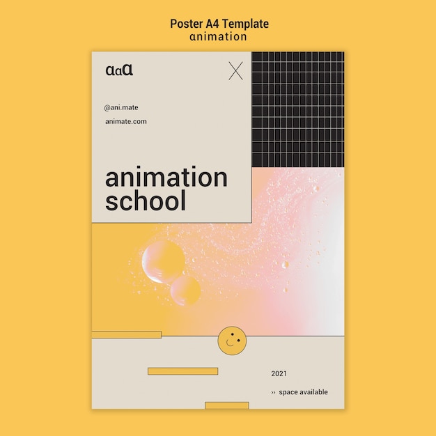 Free PSD animation school poster template