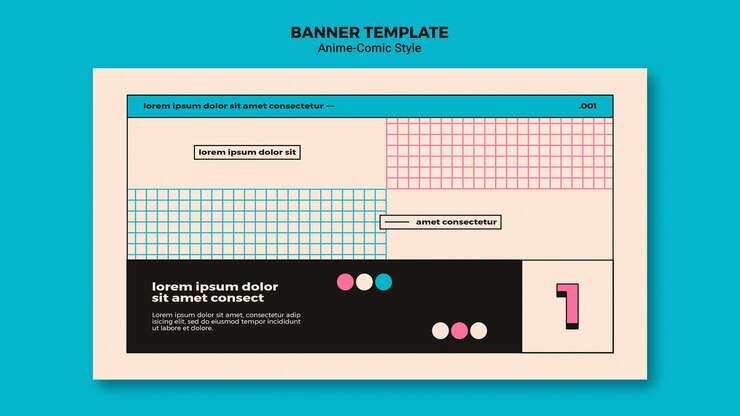 Free PSD anime comic style banner template