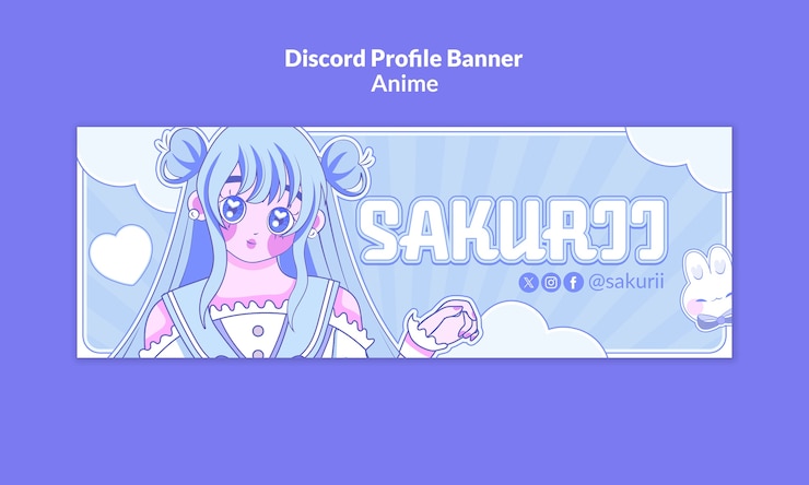 Free PSD anime discord profile banner