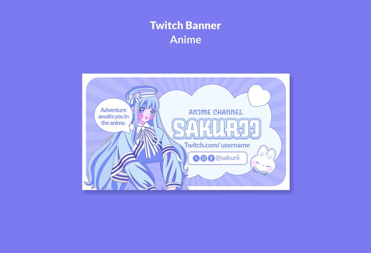 無料PSD アニメ『サキュリ』のツイッチバナー