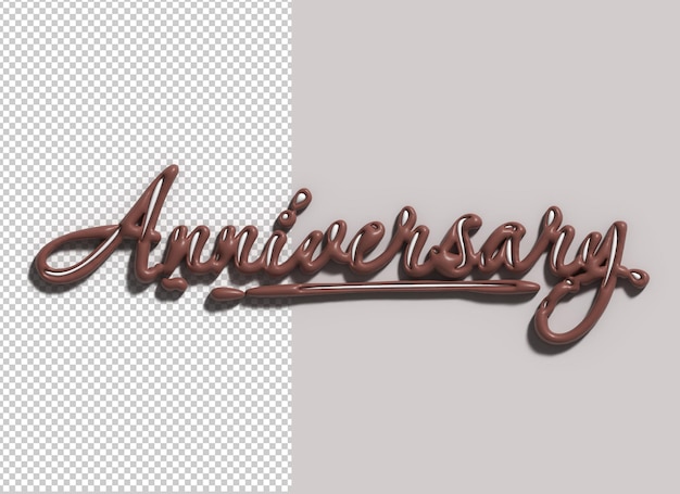 Anniversary chocolate lettering transparent PSD font design free to download