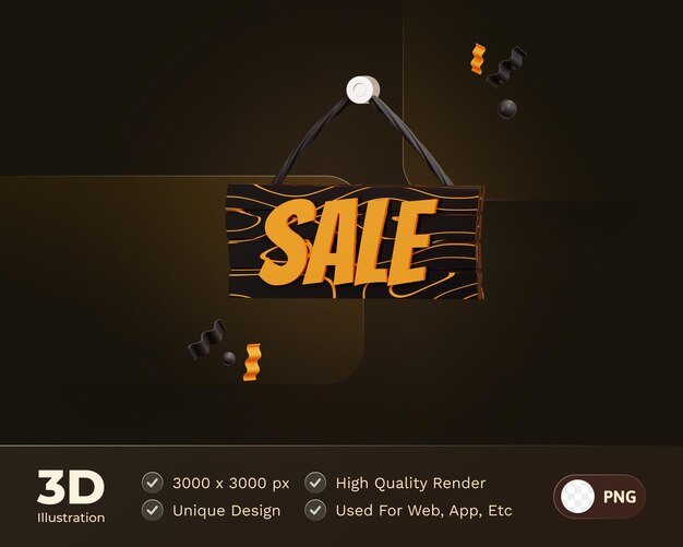 Free PSD announcement sale board 3d illustration e commerce