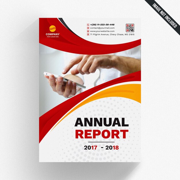 Download Premium PSD | Annual report mockup with round shapes