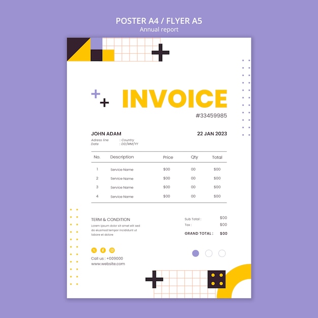 Free PSD annual report template design