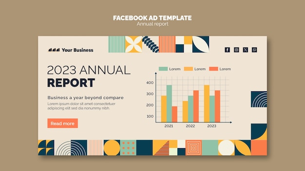 Free PSD annual report template design