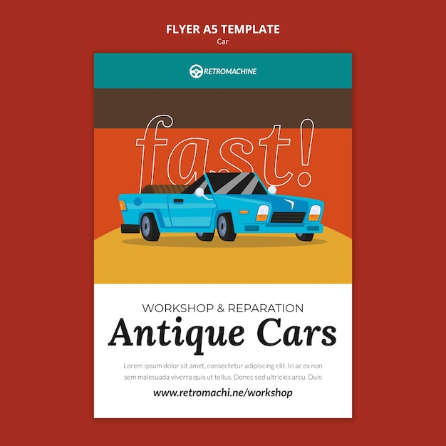 Antique cars workshop flyer template