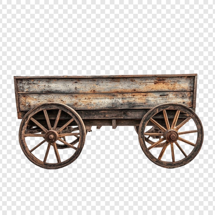 Free PSD antique wooden wagon a rustic relic of the past