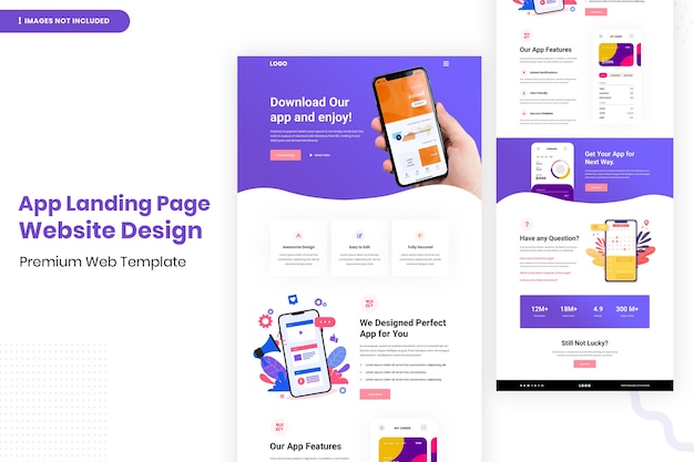 App landing page website design