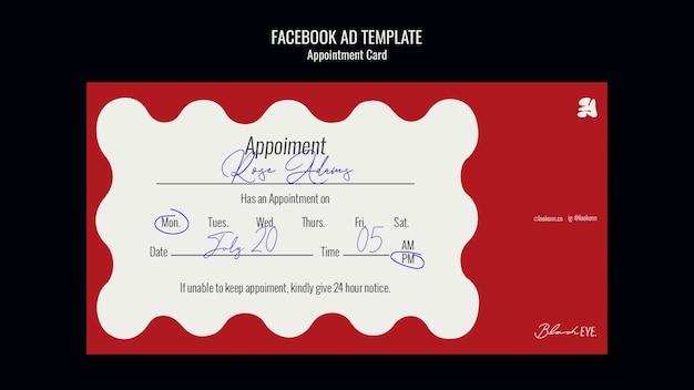 Free PSD appointment card template design