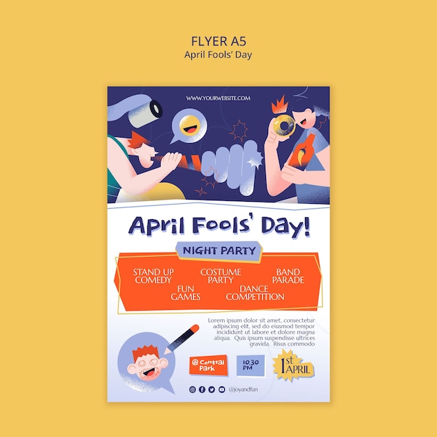 Free PSD april fool's day  template design
