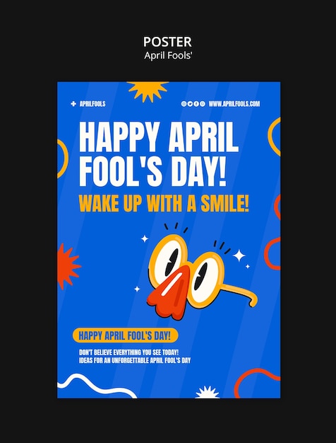 Free PSD april fool's day template design