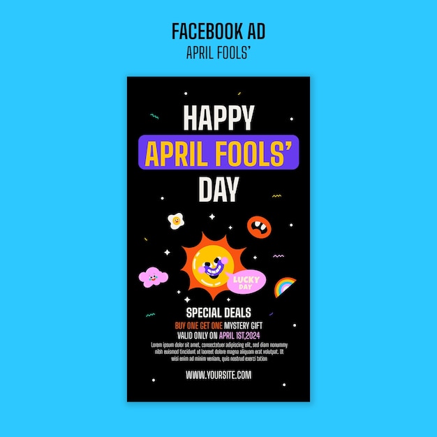 April fools' celebration facebook template