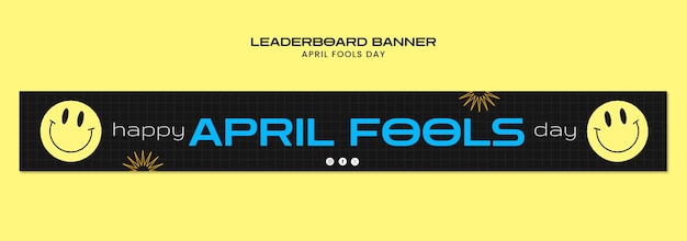 Free PSD april fools' celebration leaderboard banner