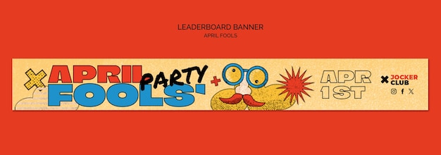 Free PSD april fools' celebration leaderboard banner