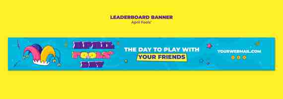 Free PSD april fools' celebration leaderboard banner