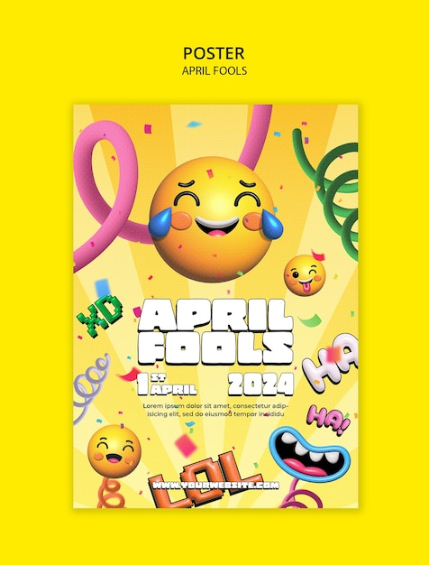 Free PSD april fools' celebration poster template