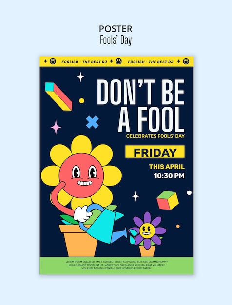 Free PSD april fools' celebration poster template