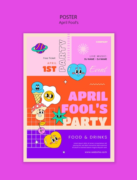 April fools' celebration poster template
