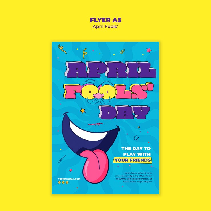 Free PSD april fools' celebration poster template