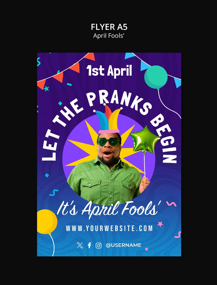 Free PSD april fools celebration template