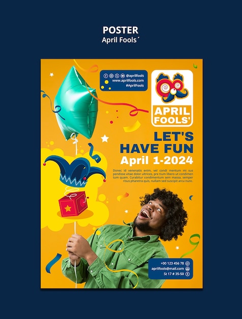 Free PSD april fools celebration template