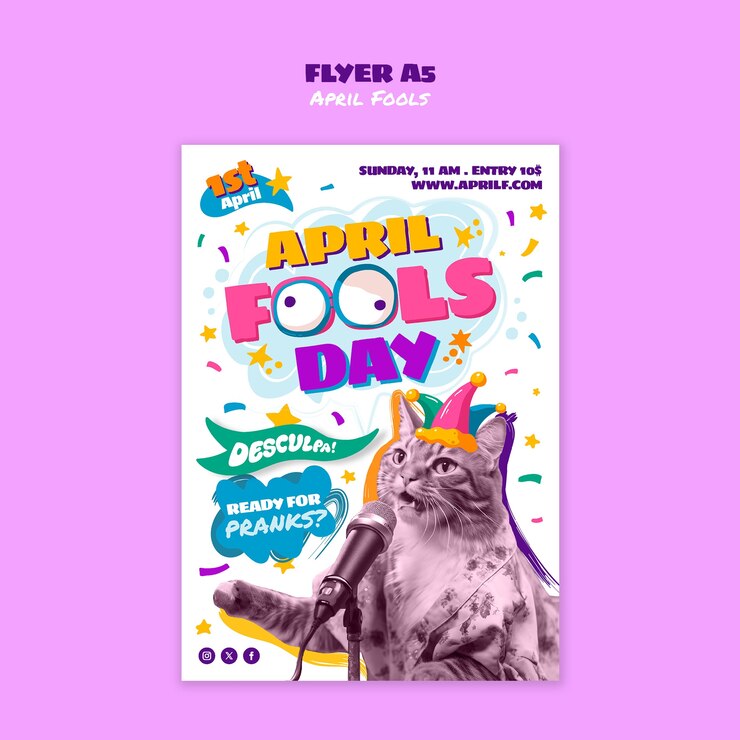 Free PSD april fools celebration template