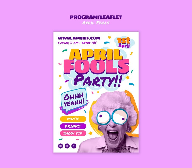 Free PSD april fools celebration template