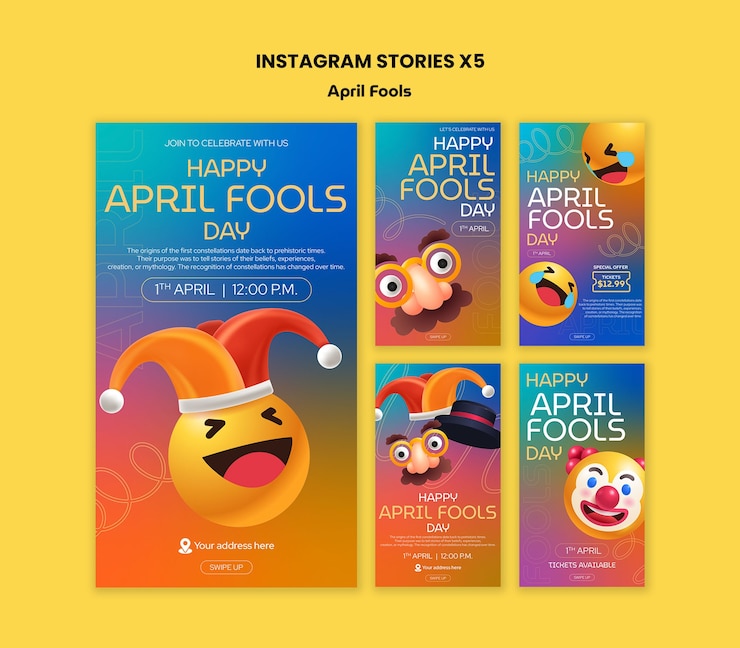 Free PSD april fools celebration template