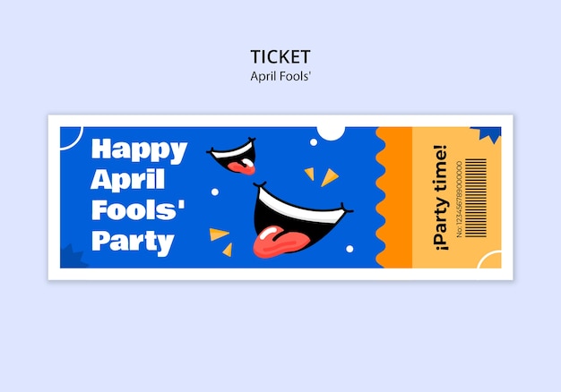 Free PSD april fools' celebration ticket template