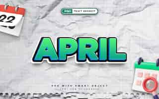 Free PSD april text effect