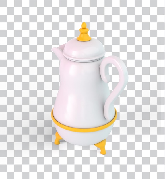 Free PSD arabic coffee pot from the right side