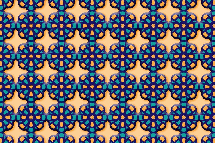 Free PSD arabic pattern background islamic ornament geometric 3d shape texture arabian traditional color can be changed