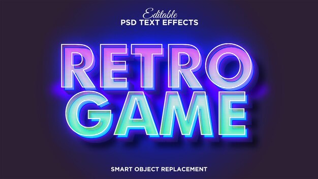 arcade retro game text effect with modern color style