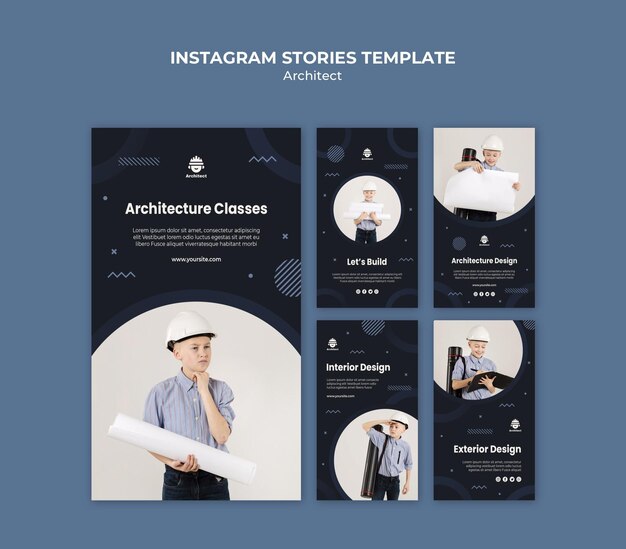 建築家のキャリアInstagramストーリーテンプレート