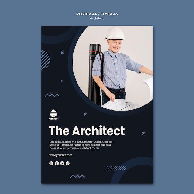 Free PSD architect career poster style