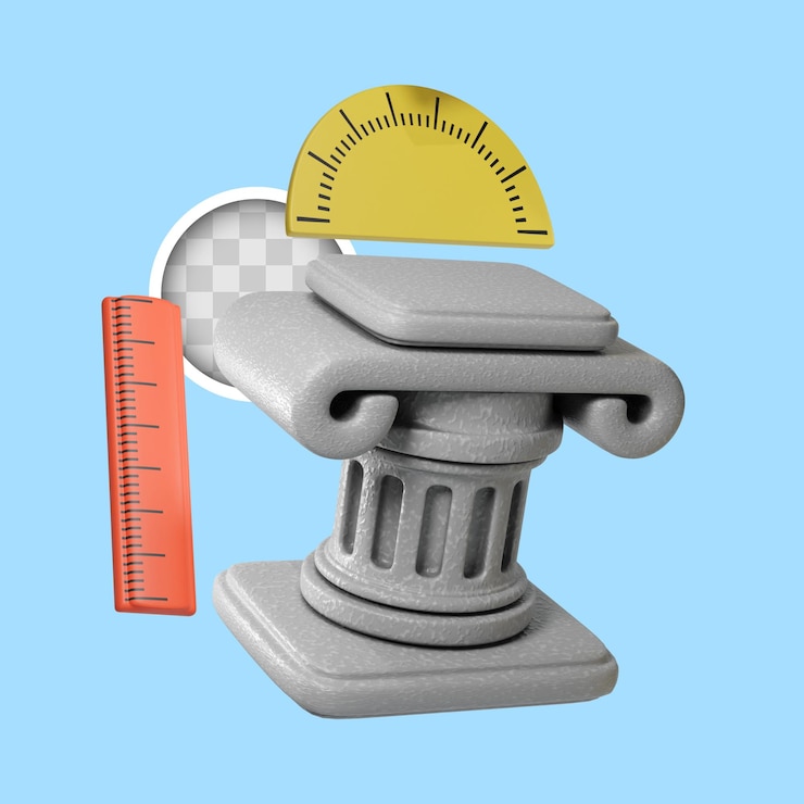 定規の3Dイラストと建築デザイン