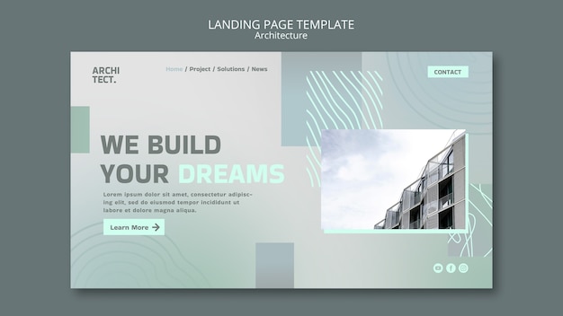 無料PSD 建築と建物のランディングページテンプレート