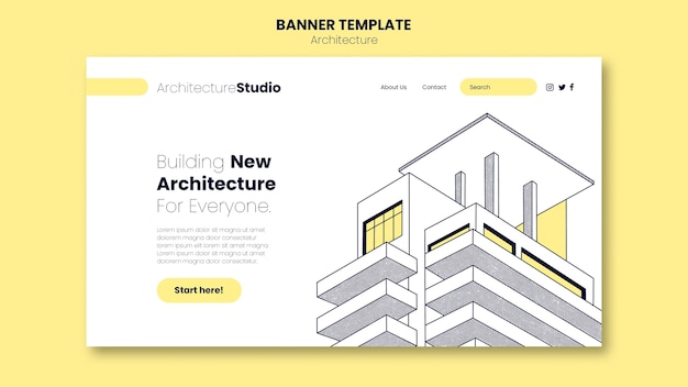 Architecture and building landing page template