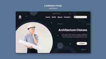 無料PSD アーキテクチャクラスのランディングページ