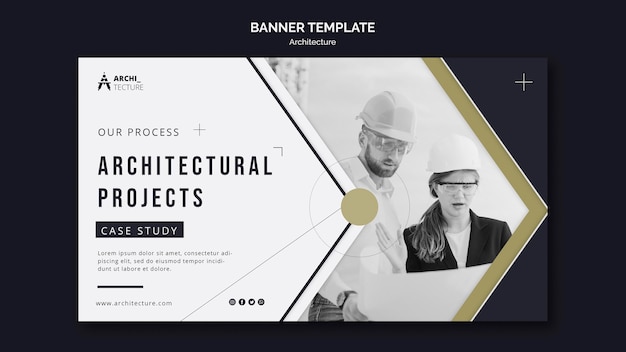 PSD gratuito modello di banner di concetto di architettura