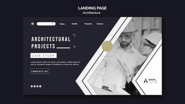 Free PSD architecture concept landing page template