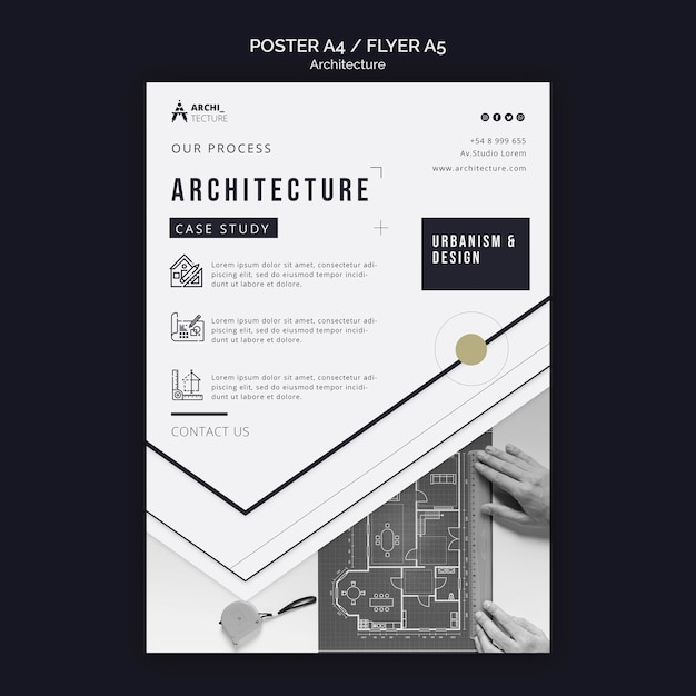 PSD gratuito modello di poster del concetto di architettura