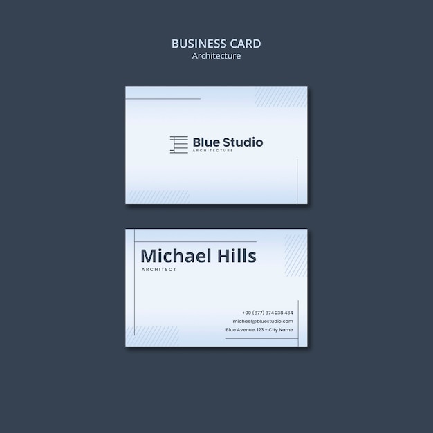 Free PSD architecture horizontal business card template