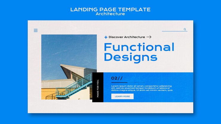 Free PSD architecture landing page